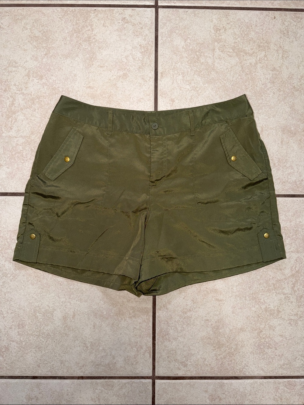 Miss Tina by Tina Knowles Ivy Green Utility Shorts Sz 10 Y2K Beyhive